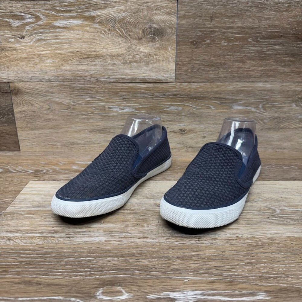 Speryy Seaside Embossed Suede Blue Slip On Sneakers Women's size 9